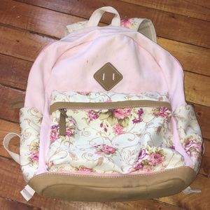 Pink backpack.